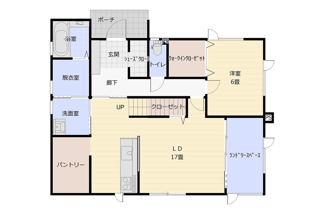 間取り図|各室クローゼットで充実収納の家|青森県青森市