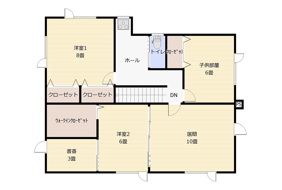 間取り図|各室クローゼットで充実収納の家|青森県青森市