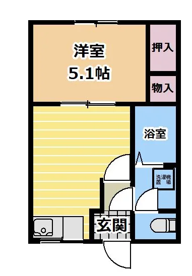 テラスココパームス 2号室 間取り図