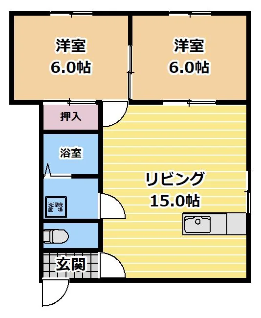 みどりハイツⅡ 201号室 間取り図