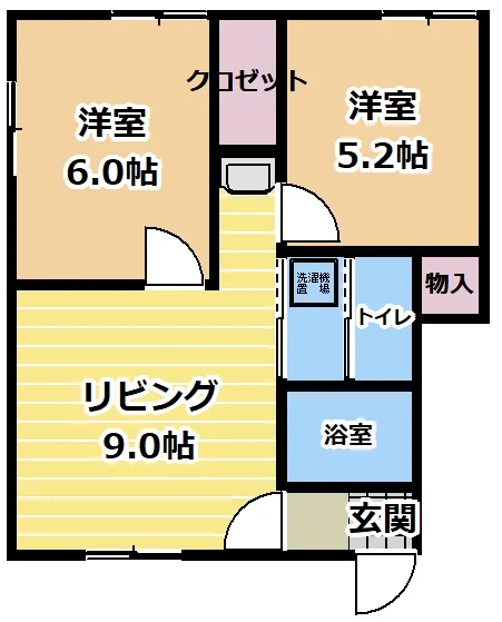 ベルメゾン A102号室 間取り図