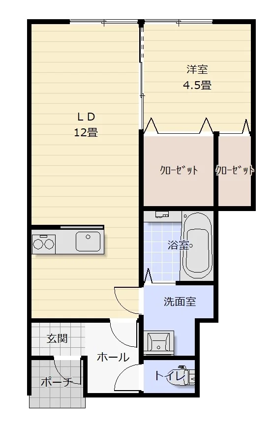クオンタム筒井III C 104号室 間取り図