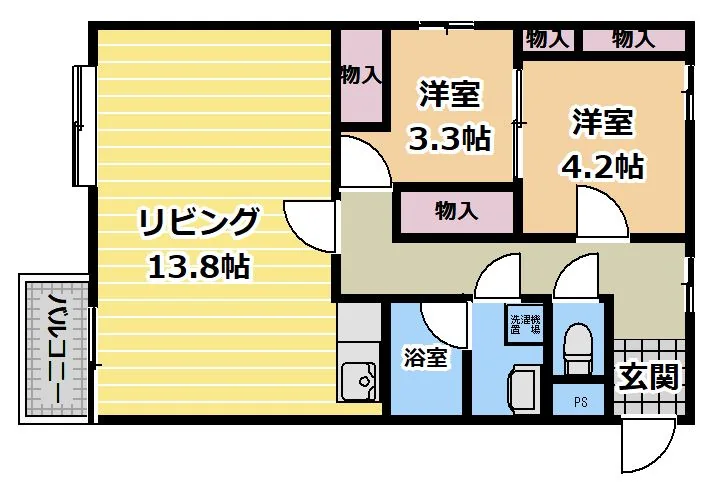 プレジデント北金沢 4-A号室 間取り図