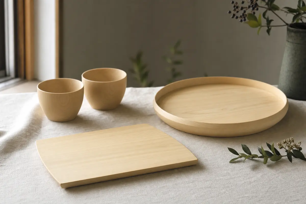 青森ひば材で作られた木の小物のイメージ